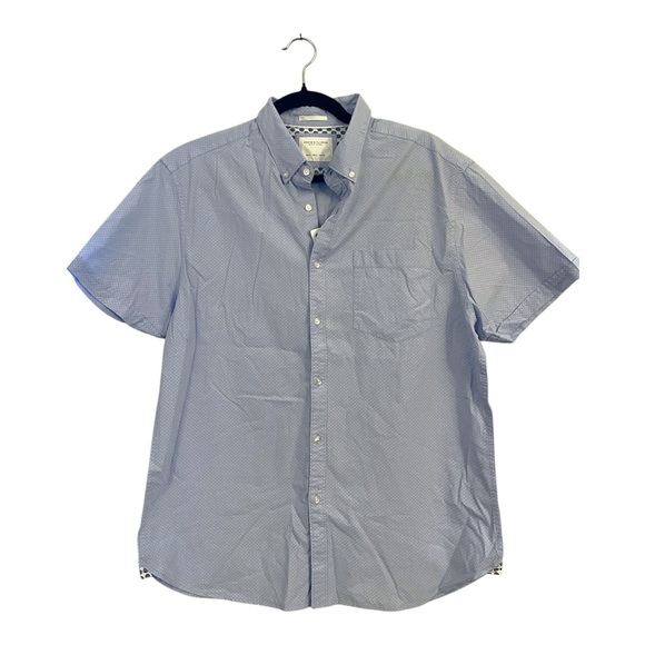 Denim & Flower Top NWT Short Sleeve Polka Dot Button Down - Picture 1 of 11